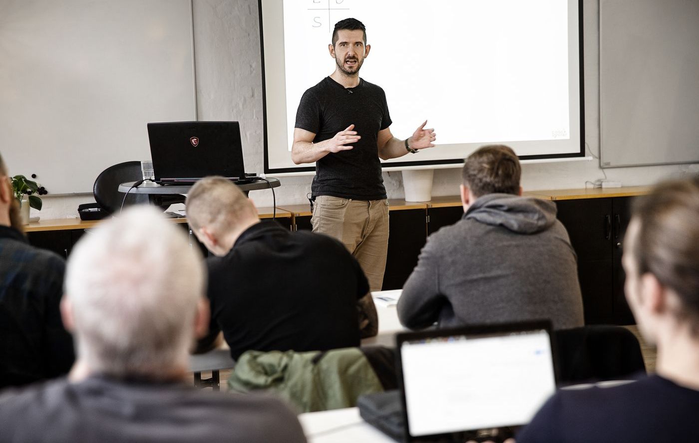 Kenneth Rebech teaching a workshop for business owners